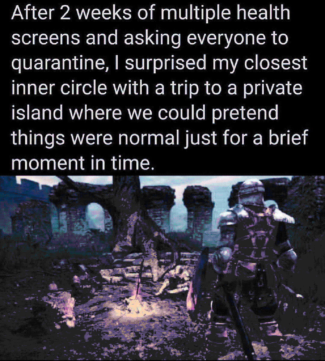 after 2 weeks of multiple health screens and asking everyone to quarantine, i surprised my closest inner circle with a trip to a private island where we could pretend things were normal just for a brief moment in time.