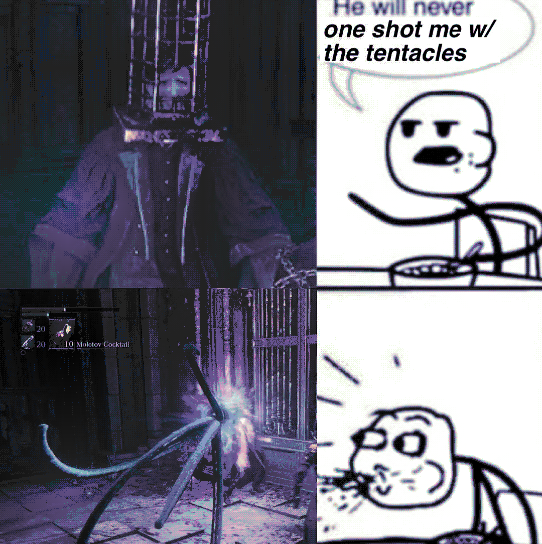 he will never one shot me w/ the tentacles