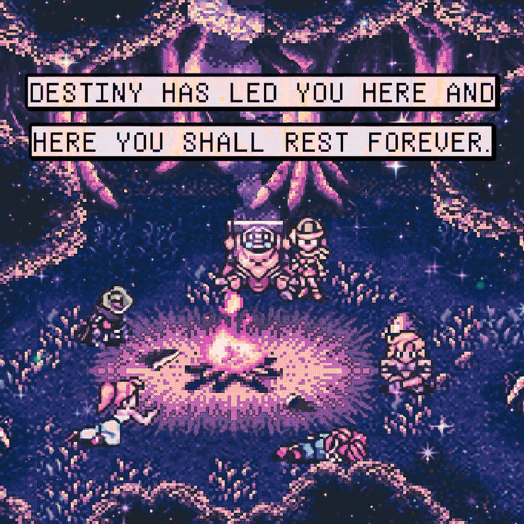 destiny has led you here and / here you shall rest forever.