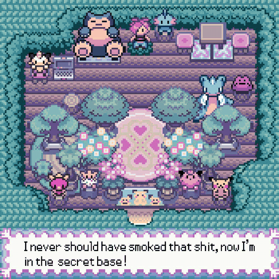 i never should have smoked that shit, now i’m in the secret base!